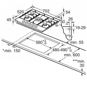 گاز رومیزی PCQ715M90E بوش