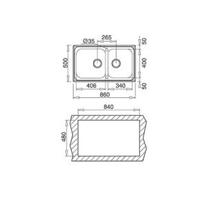 سینک توکار مدل Classic 2B 86 تکا